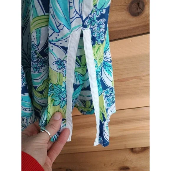 Lilly Pulitzer Tiger Lilly Tunic Mini Kaftan Dress Medium Swim Cover Up - Picture 5 of 7